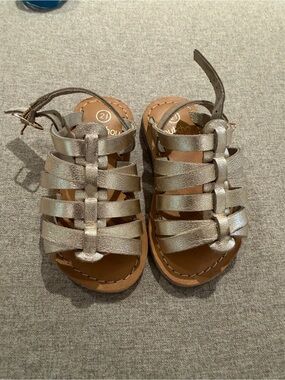Kids Metallic Gold Strappy Sandals